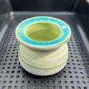 Handmade Ceramic Succulent Pot With Crystal Glass Rim Approximately 2”-3”