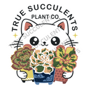 True Succulents Cat Sticker (2.49″ × 3″)