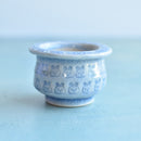 Blue Stamped Ceramic Succulent Pot Approximately 2”