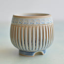 Light Blue Handmade Ceramic Succulent Pot Approximately with Flower Design 2" (Toun Kiln Studio)