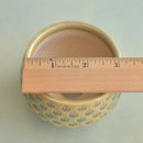 Green and Yellow Handmade Ceramic Succulent Pot Approximately with Flower Stamp 3" (Toun Kiln Studio)