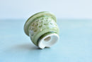 Green Stamped Ceramic Succulent Pot Approximately 2”