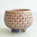 Purple and Beige Handmade Ceramic Succulent Pot Approximately with Flower Stamp 3" (Toun Kiln Studio)