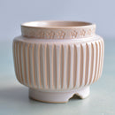 Orange and Beige Handmade Ceramic Succulent Pot Approximately 3" (Toun Kiln Studio)