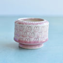 Pink Stamped Ceramic Succulent Pot Approximately 2”