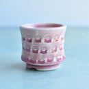 Pink Stamped Ceramic Succulent Pot Approximately 2”
