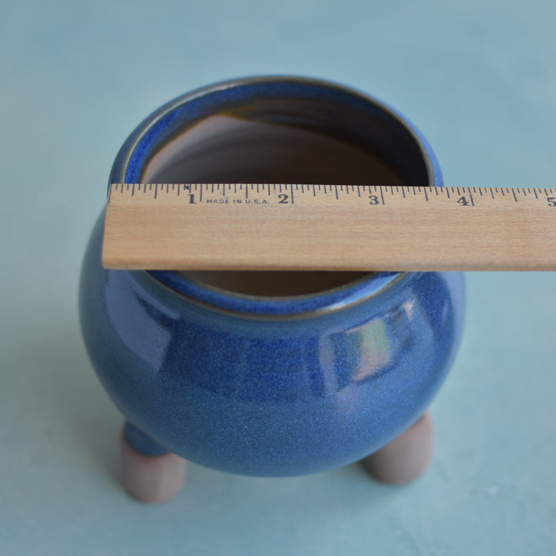 Cobalt Blue Handmade Ceramic Succulent Pot Approximately 3.5"