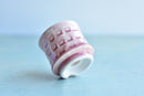 Pink Stamped Ceramic Succulent Pot Approximately 2”