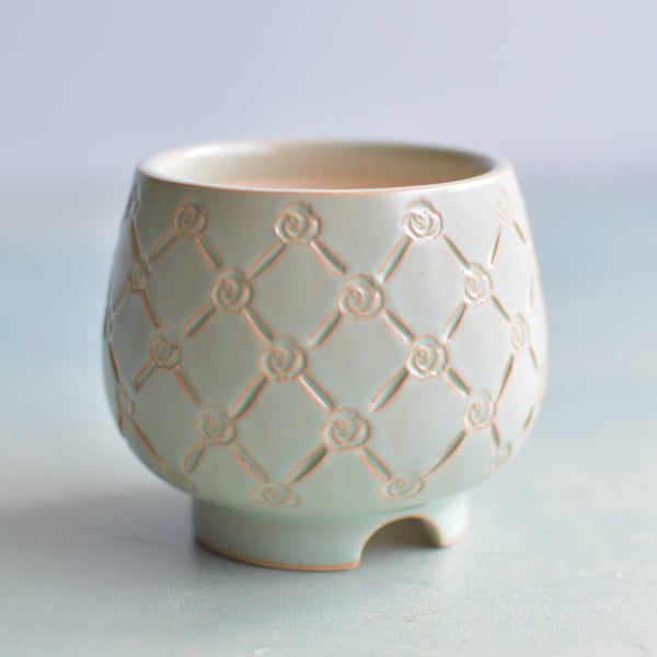 Light Blue Handmade Ceramic Succulent Pot Approximately 2" (Toun Kiln Studio)