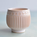 Orange and Beige Handmade Ceramic Succulent Pot Approximately with Rose Design 2" (Toun Kiln Studio)