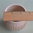 Orange and Beige Handmade Ceramic Succulent Pot Approximately with Rose Design 2" (Toun Kiln Studio)