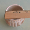 Orange and Beige Handmade Ceramic Succulent Pot with Flower Design Approximately 2" (Toun Kiln Studio)
