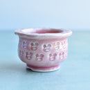 Pink Stamped Ceramic Succulent Pot Approximately 2”