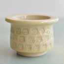 Yellow Stamped Ceramic Succulent Pot Approximately 3”
