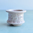 White Stamped Ceramic Succulent Pot Approximately 2”