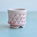 Pink Stamped Ceramic Succulent Pot Approximately 2”