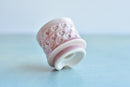 Pink Stamped Ceramic Succulent Pot Approximately 2”