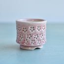 Pink Stamped Ceramic Succulent Pot Approximately 2”
