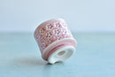 Pink Stamped Ceramic Succulent Pot Approximately 2”