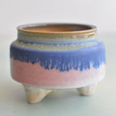 Multi-Color Glazed Handmade Ceramic Succulent Pot Approximately 3"