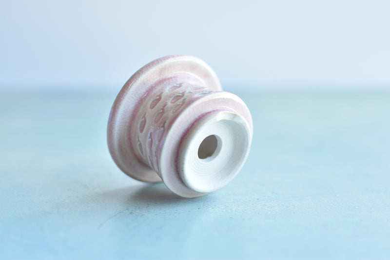 Pink Stamped Ceramic Succulent Pot Approximately 2”