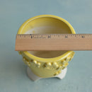 Yellow Handmade Ceramic Succulent Pot with Flowers Approximately 3"