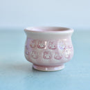 Pink Stamped Ceramic Succulent Pot Approximately 2”