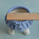 Light Purple Handmade Ceramic Succulent Pot with Flowers Approximately 3"