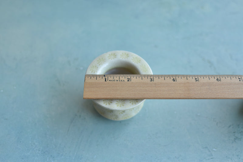 Green Stamped Ceramic Succulent Pot Approximately 2”