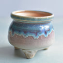 Multi-Color Glazed Handmade Ceramic Succulent Pot Approximately 3"