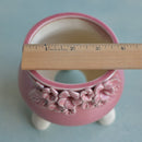 Pink Handmade Ceramic Succulent Pot with Flowers Approximately 3.5"