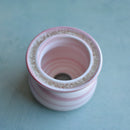 Pink Ceramic Succulent Pot With Crystal Glass Rim Approximately 3”-4"