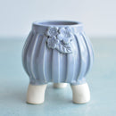 Light Purple Handmade Ceramic Succulent Pot with Flowers Approximately 2"