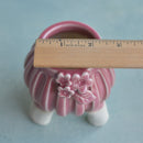 Pink Handmade Ceramic Succulent Pot with Flowers Approximately 2"