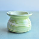 Green Ceramic Succulent Pot With Crystal Glass Rim Approximately 3"-4"