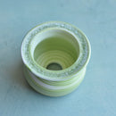 Green Ceramic Succulent Pot With Crystal Glass Rim Approximately 3"-4"