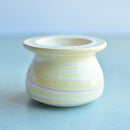 Yellow Ceramic Succulent Pot With Crystal Glass Rim Approximately 3"-4"