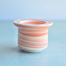 Orange Ceramic Succulent Pot With Crystal Glass Rim Approximately 3"-4"