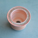 Orange Ceramic Succulent Pot With Crystal Glass Rim Approximately 3"-4"