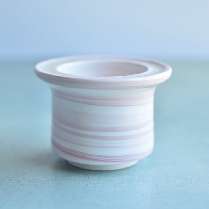 Pink Ceramic Succulent Pot With Crystal Glass Rim Approximately 3"-4"