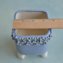 Light Purple Handmade Ceramic Succulent Pot with Flowers Approximately 3.5"