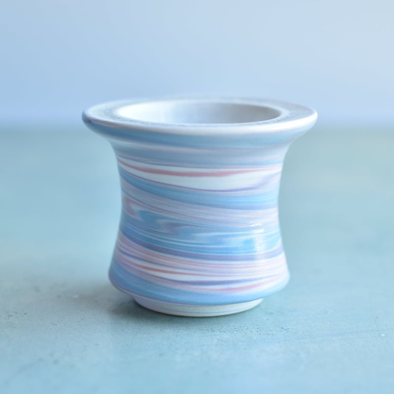 Purple Ceramic Succulent Pot With Crystal Glass Rim Approximately 3"-4"