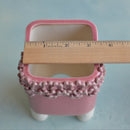 Pink Handmade Ceramic Succulent Pot with Flowers Approximately 3.5"