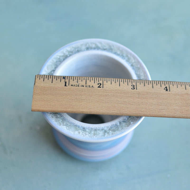 Purple Ceramic Succulent Pot With Crystal Glass Rim Approximately 3"-4"