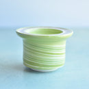 Green Ceramic Succulent Pot With Crystal Glass Rim Approximately 3"-4"