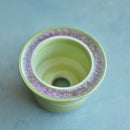 Green Ceramic Succulent Pot With Crystal Glass Rim Approximately 3"-4"