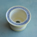 Yellow Ceramic Succulent Pot With Crystal Glass Rim Approximately 3"-4"