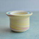 Yellow Ceramic Succulent Pot With Crystal Glass Rim Approximately 3"-4"