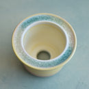 Yellow Ceramic Succulent Pot With Crystal Glass Rim Approximately 3"-4"