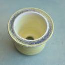 Yellow Ceramic Succulent Pot With Crystal Glass Rim Approximately 3"-4"